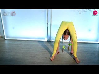 bendy contortion girl puts on performance